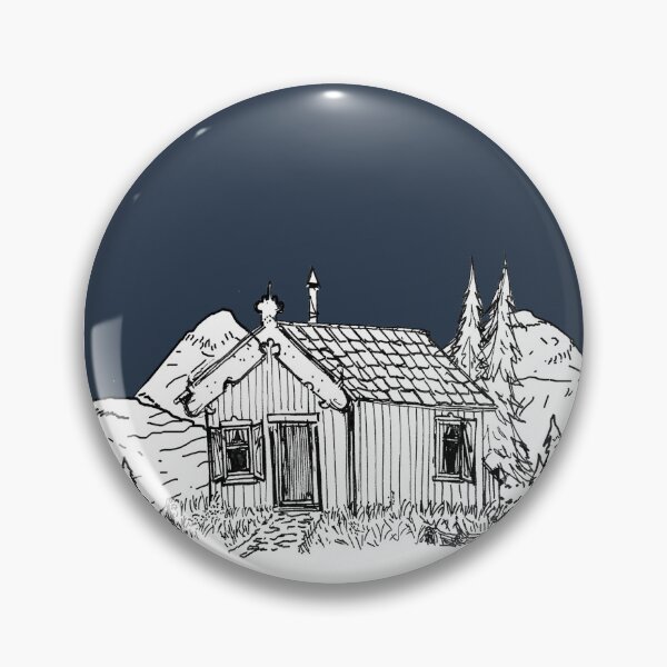 Artikelvorschau, Winterwald-Hütten-Wunderland-Feder-Illustration entworfen und verkauft von Wall-Art-Sketch.