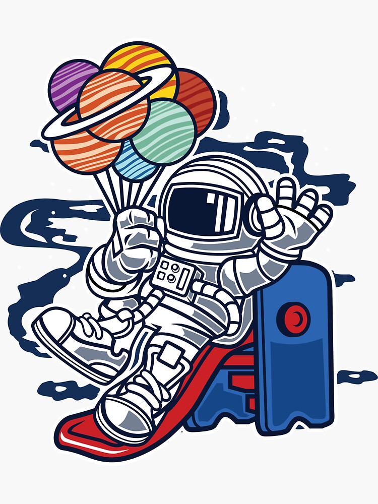 Gift for Space Agency Lover Funny Costume NASA Astronaut Sticker for Sale  by Anumber1