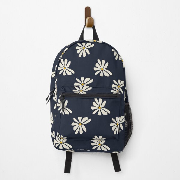 Item preview, Repeated daisy flower pattern with dark blue background designed and sold by Atlantico54.