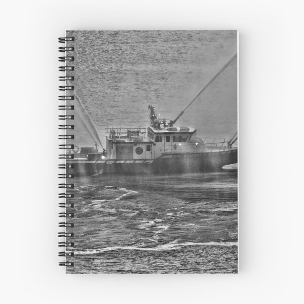 Item preview, Jacksonville Fire Department - Fire Boat B&W designed and sold by KayakErica.