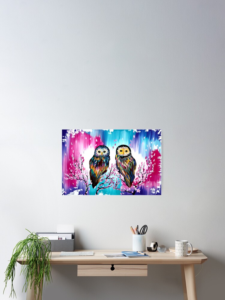 Thumbnail 2 of 3, Poster, Two owls designed and sold by CateJacobs.
