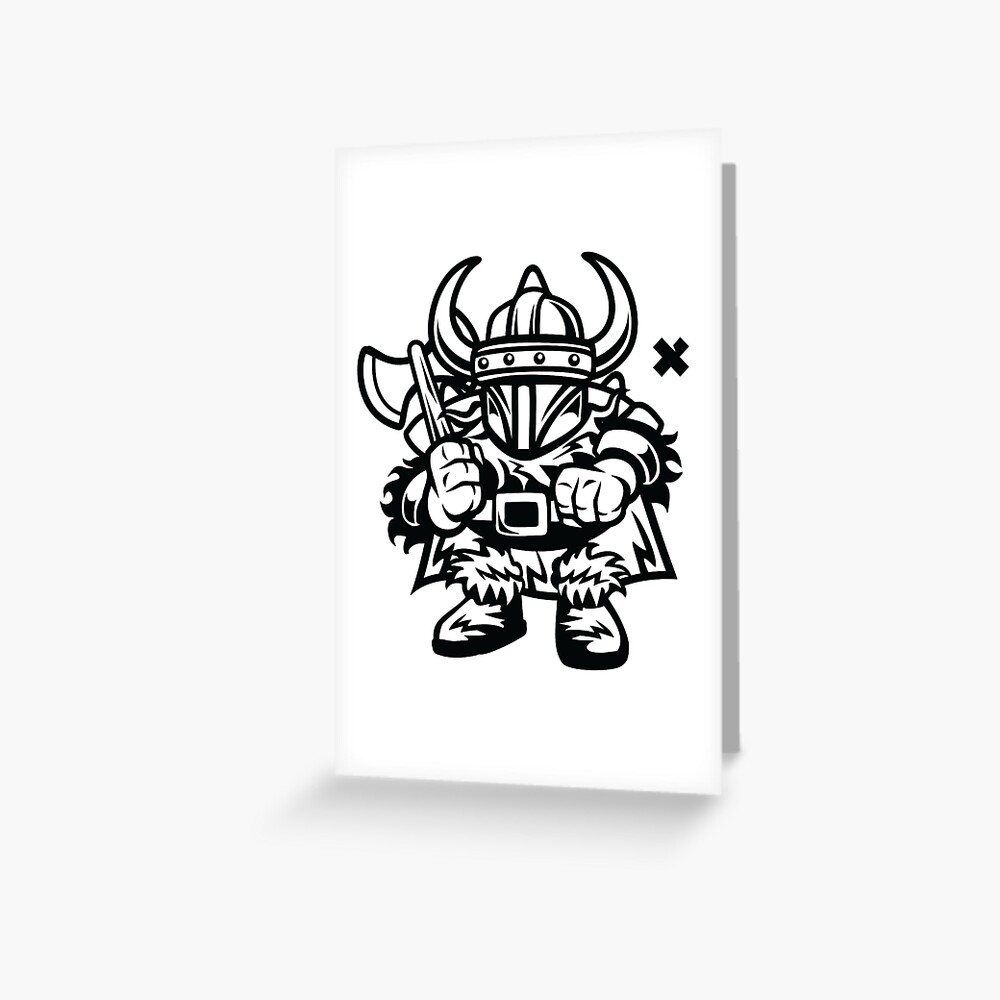Viking Axe Warrior Cartoon Character Greeting Card By Thatmerchstore Redbubble
