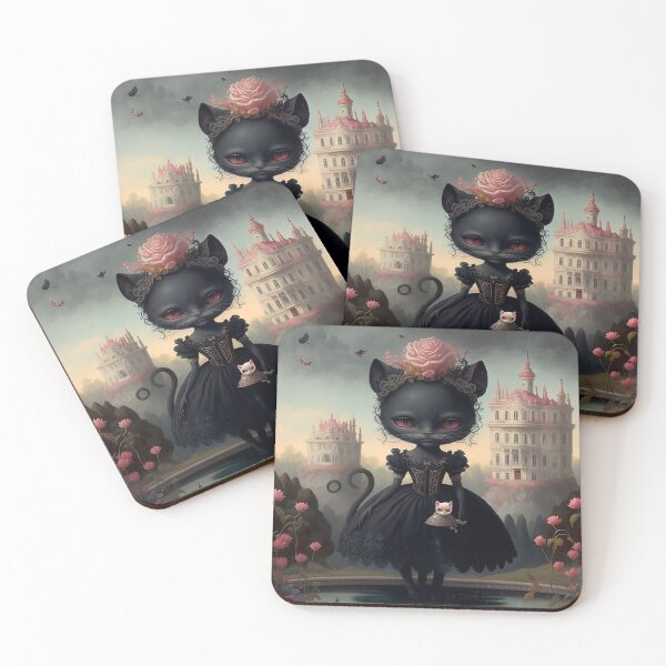 Item preview, Little devil gothic dark doll cat girl in a surreal landscape designed and sold by ladarkepoque.
