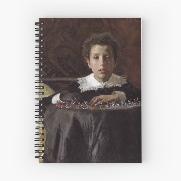 Item preview, Antonio Mancini, Italian, 1852-1930 -- Young Boy with Toy Soldiers designed and sold by Vintage Designs +.