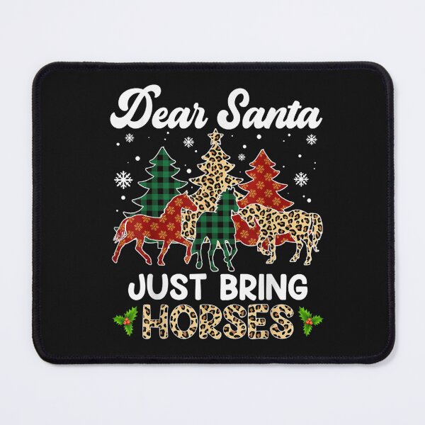 Item preview, Dear Santa Just Bring Horses ELF Santa Leopard Christmas T-Shirt designed and sold by Baron-Hagen.
