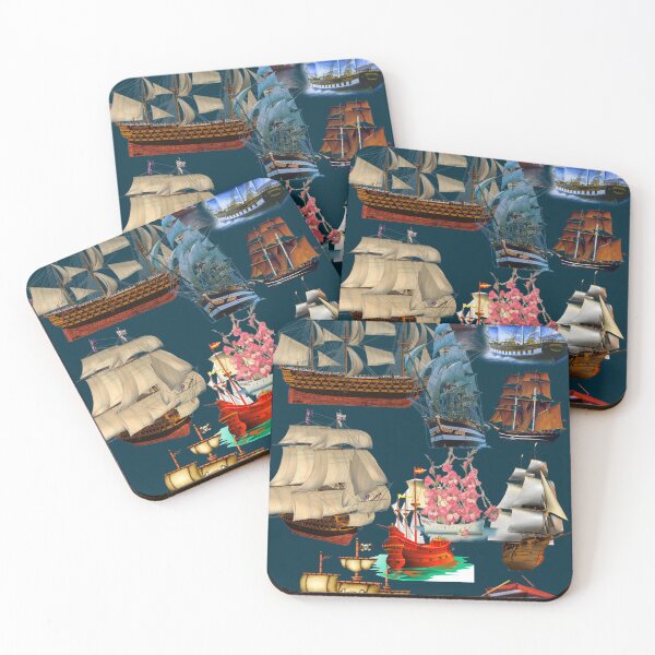 Item preview, Pirate Ships Sailboats Sea Ocean Nautical  designed and sold by ChristinasMess.