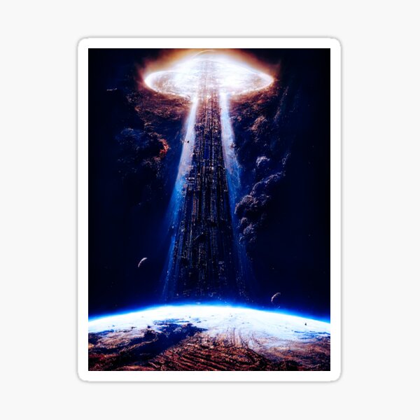 "Aliens visiting Earth" Sticker for Sale by The Merchant Of Art | Redbubble