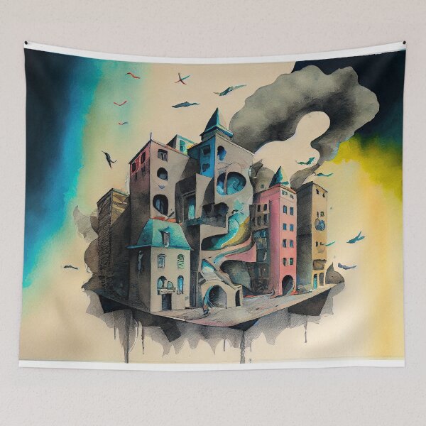 Item preview, Surrealist Cityscape IV designed and sold by Red-Alien.