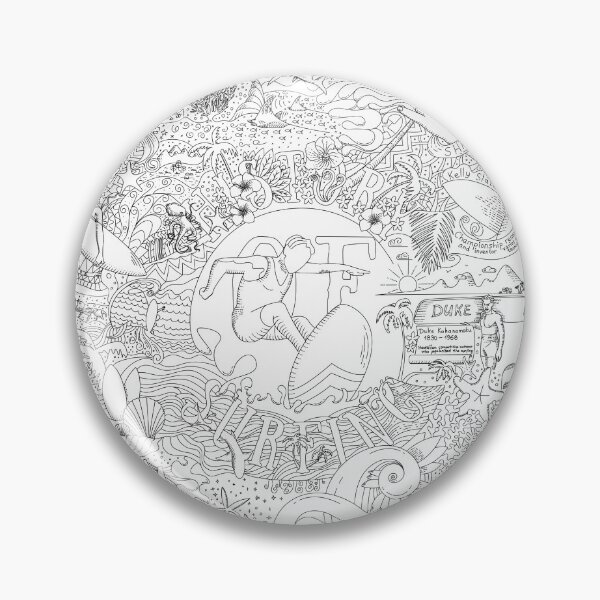 Item preview, Doodle art drawing of surfing history designed and sold by evk-art.