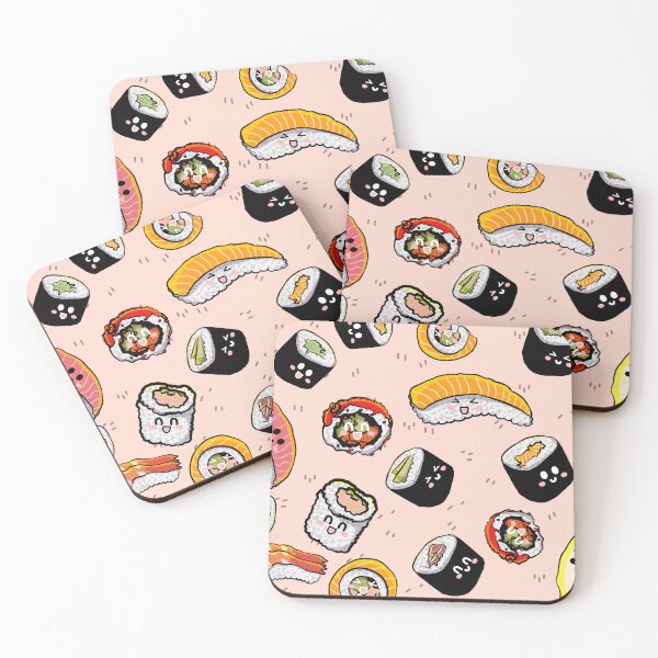 Item preview, Kawaii Sushi Print (Pastel Pink) designed and sold by DreamFruit11.