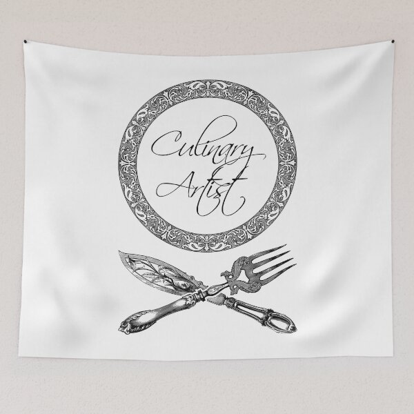 Item preview, 'Culinary Artist' Luxury Restaurant Design - Retro Illustration Design for T-shirts, mugs, phone cases and other accessories designed and sold by Ridiculam Toga.