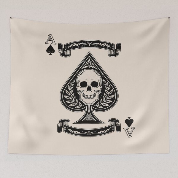 Item preview, Ace of Spades Skull Heavy Metal Gothic Rock Lover Biker Gift (Off-white) designed and sold by zicutza.