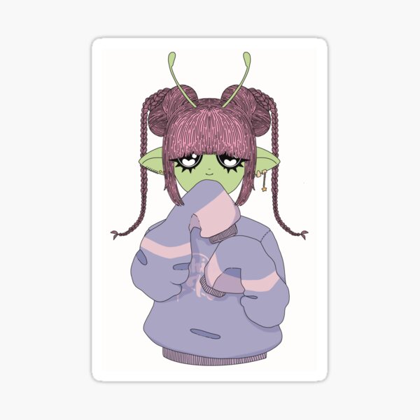 Vista previa del artículo con la obra «extraterrestre kawaii casual», diseñado y vendido por Bug Webb.