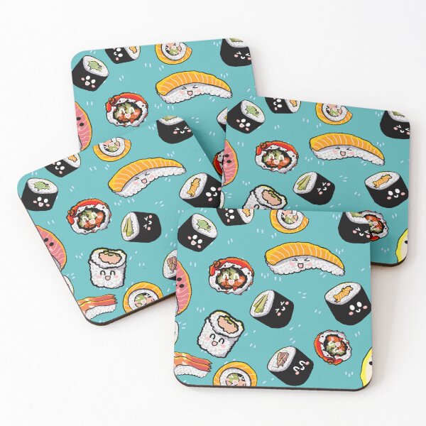 Item preview, Kawaii Sushi Print (Mint Blue) designed and sold by DreamFruit11.
