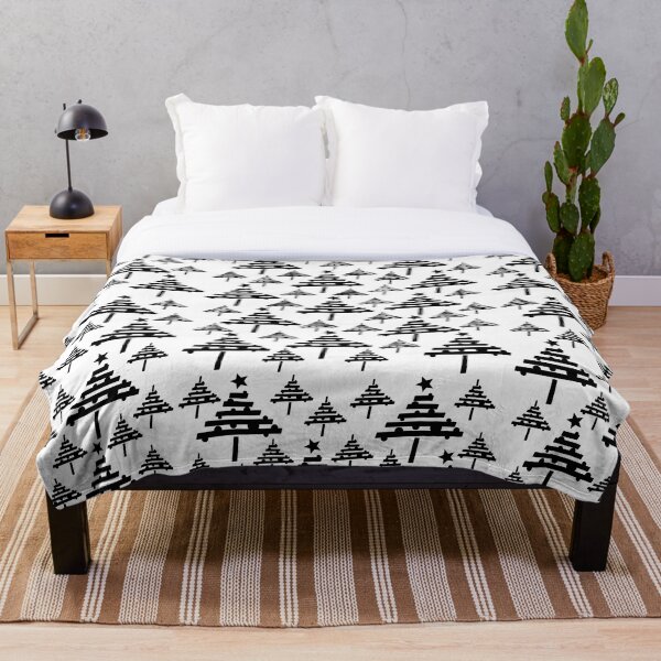 Artikelvorschau, Schwarzweiss-Weihnachtsbaum-Feiertags-Muster entworfen und verkauft von OneLook.