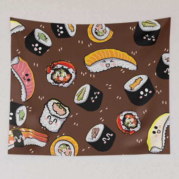 Item preview, Kawaii Sushi Print (Brown) designed and sold by DreamFruit11.