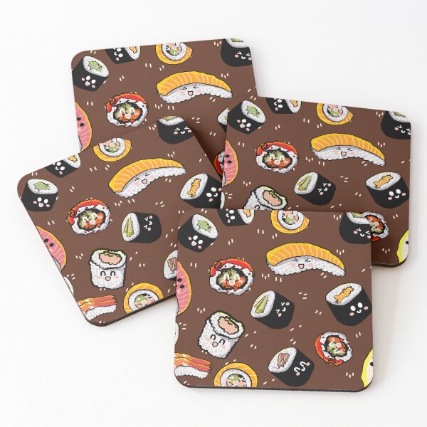 Item preview, Kawaii Sushi Print (Brown) designed and sold by DreamFruit11.