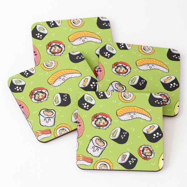 Item preview, Kawaii Sushi Print (Yellow Green) designed and sold by DreamFruit11.