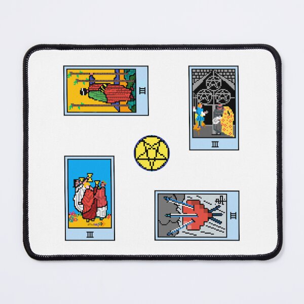 Item preview, Pixel Waite Tarot Minor Arcana Threes - 76th Sticker Pack and Magnets designed and sold by Pixel Waite.