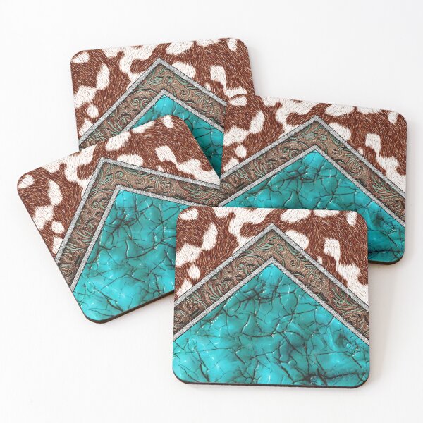 Item preview, Western Cowhide Turquoise Country designed and sold by POD-Balkan.