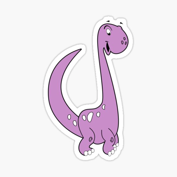 Cartoon Pink Dino Purple Dinosaur Sticker For Sale By Angusetcon Redbubble