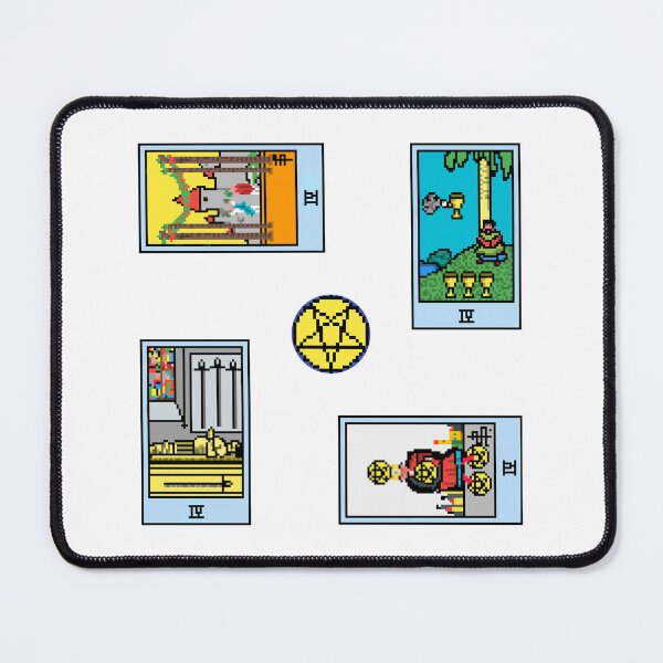 Item preview, Pixel Waite Tarot Minor Arcana Fours - 77th Sticker Pack and Magnets designed and sold by Pixel Waite.