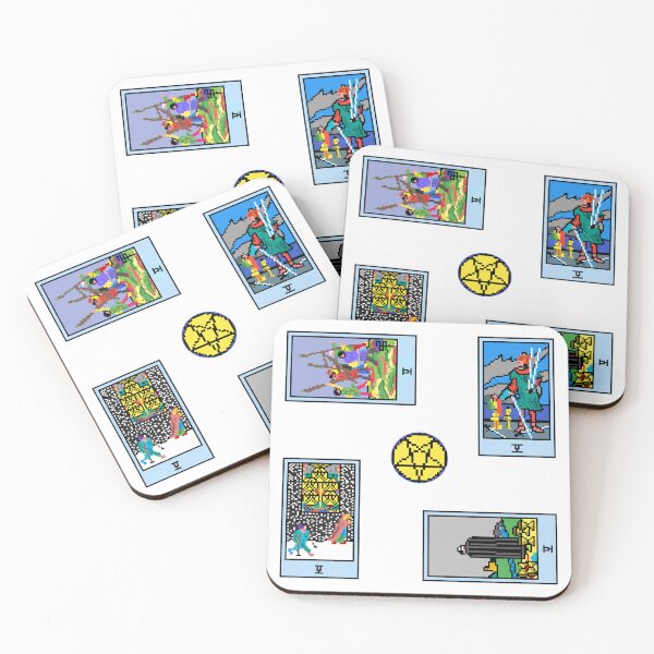 Item preview, Pixel Waite Tarot Minor Arcana Fives - 78th Sticker Pack and Magnets designed and sold by Pixel Waite.