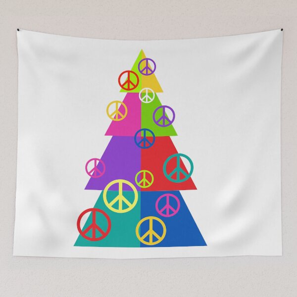 Item preview, Rainbow Peace Holiday Tree designed and sold by SymbolGrafix.