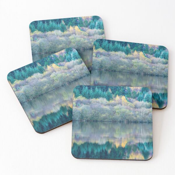 Item preview, Trees reflected in Llwyn Onn Reservoir in the Brecon Beacons National Park designed and sold by Cameranick.