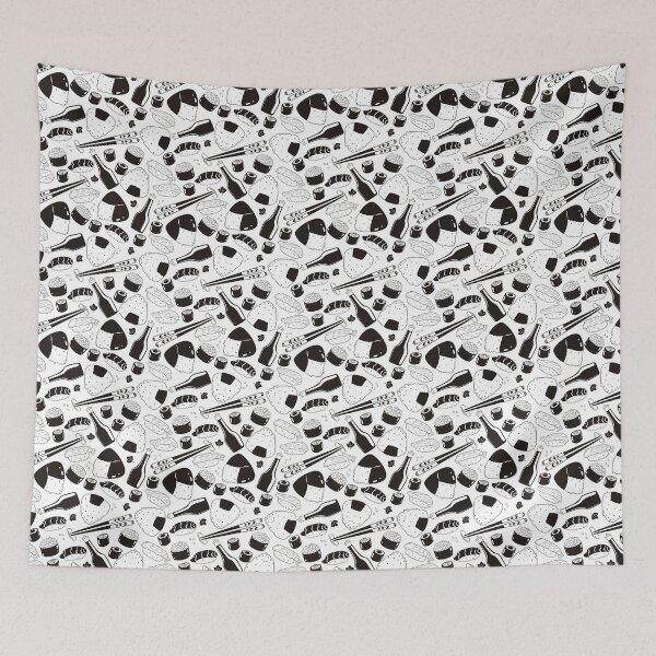 Item preview, pattern with sushi and onigiri. designed and sold by burbura.