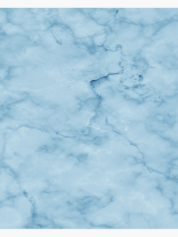 "Sky Blue Marble Pattern - Cool Modern Granite Design" Poster for Sale