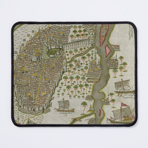 Item preview, Antique cartography: ancient map of Cairo, Egypt, from the Book of Piri Reis designed and sold by AntiqueScience.
