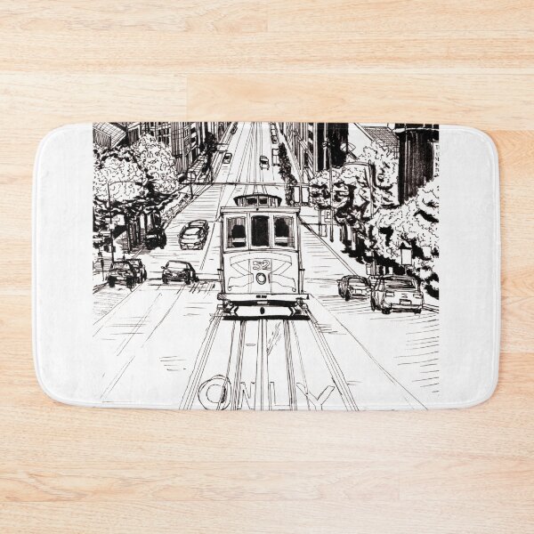 Item preview, Cable Car San Francisco Cityscape USA Pen and Ink Illustration designed and sold by Wall-Art-Sketch.