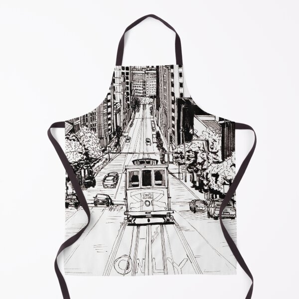 Item preview, Cable Car San Francisco Cityscape USA Pen and Ink Illustration designed and sold by Wall-Art-Sketch.