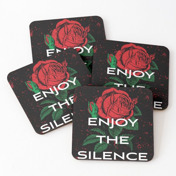 Item preview, Enjoy the silence rose and blood new wave retro music designed and sold by Cheeky Companions.
