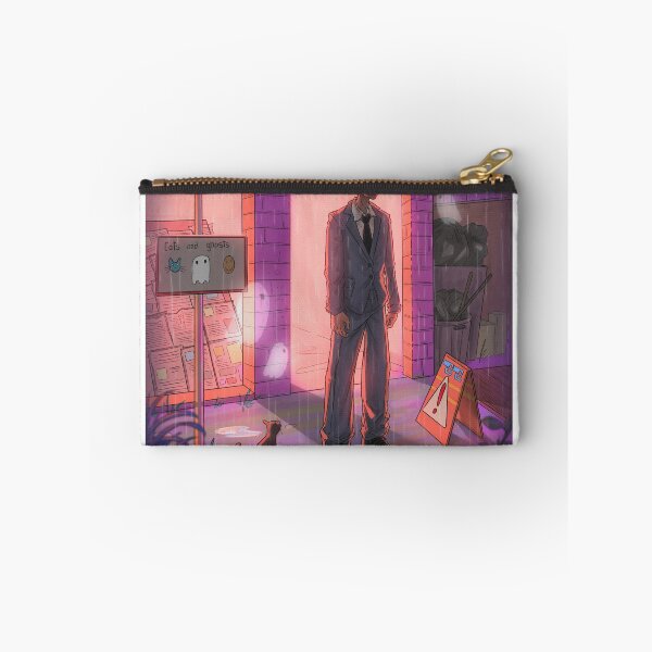 Item preview, LoFi anime / manga style illustration of a boy with a cat and ghousts infront of a caffe designed and sold by Hussein Hamamsy.