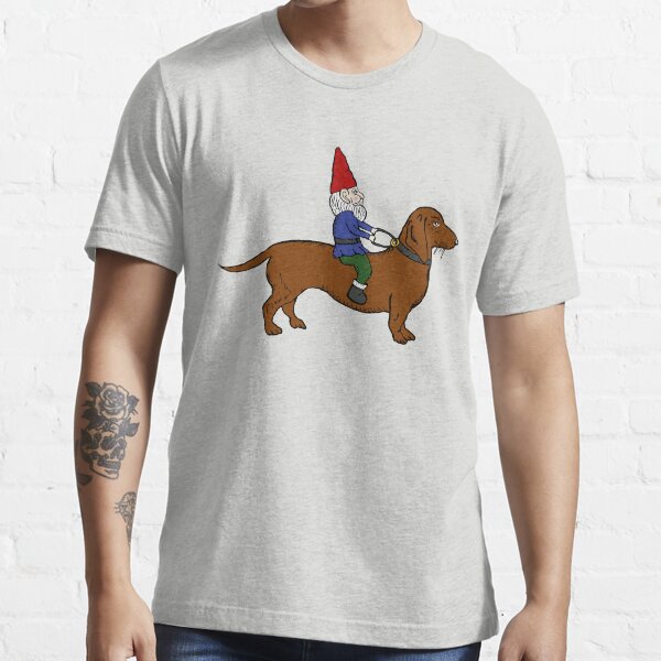 Gnome Riding a Dachshund Essential T-Shirt