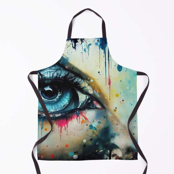 Item preview, Abstract teal blue watercolour of a human eye with splotches of colourful paint. designed and sold by justinasv775.
