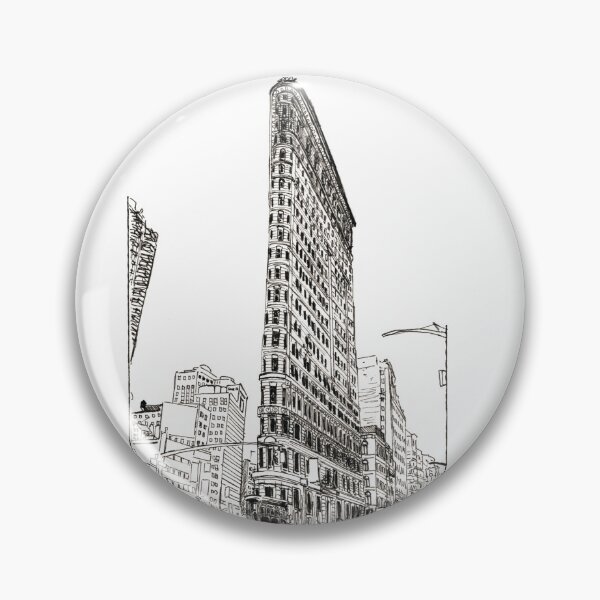 Item preview, Flatiron New York Cityscape USA Pen and Ink Illustration designed and sold by Wall-Art-Sketch.