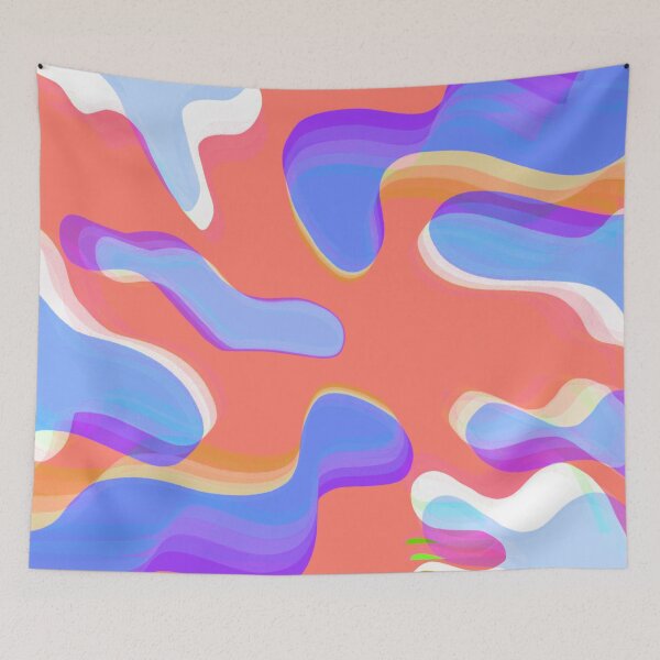 Item preview, Multicolor Neon, Salmon, Orange, Lilac and Purple Bubbly Pattern Design designed and sold by theprintedclub.