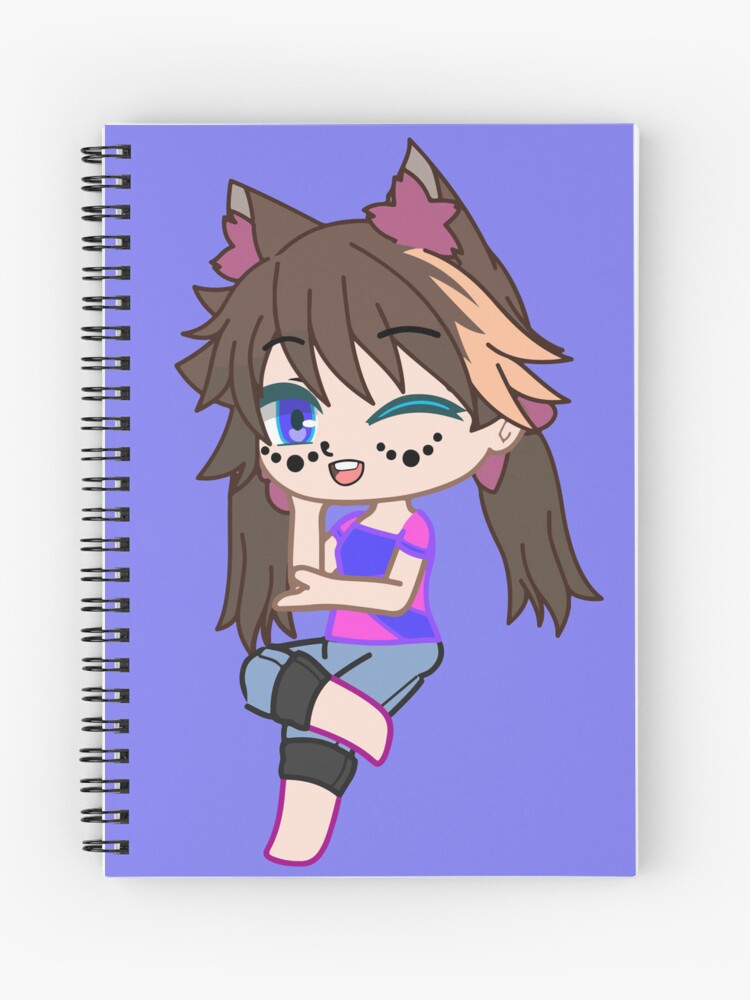 Cheerful Rock Singing Girl Gacha club - Singing Kitten Girl - Cheerful  Anime Gacha chibi girl Hardcover Journal by gachanime