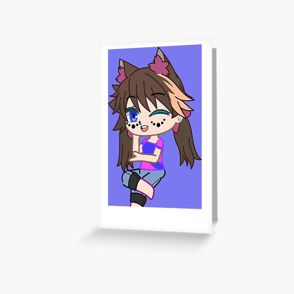 "Cheerful girls blue eyes Gacha club Happy girl you itch your eye