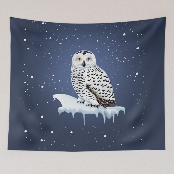 Item preview, Winter nights snowy owl, winter forest in the nights, perfect for natura lovers designed and sold by Collagedream.