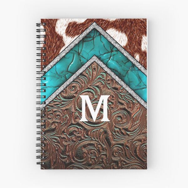 Item preview, Monogram M Western Cowhide Teal Country designed and sold by POD-Balkan.