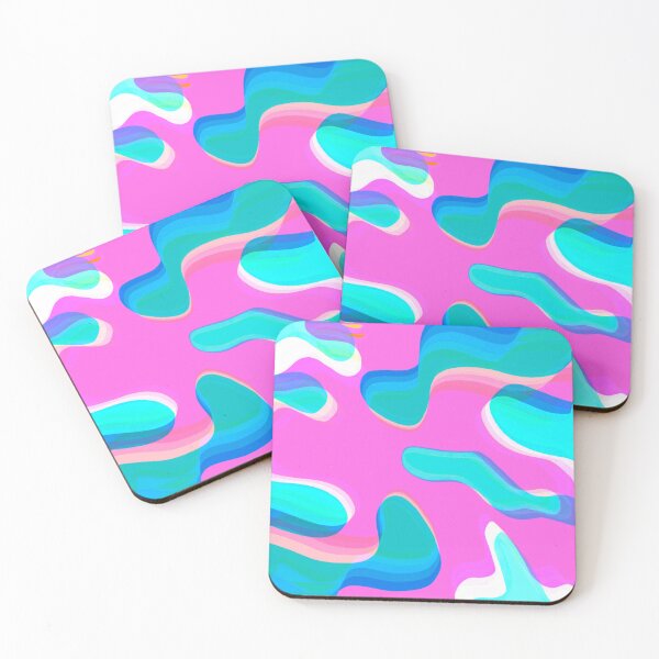 Item preview, Multicolor Neon Pink, Turquoise, Blue and Pink Bubbly Pattern Design designed and sold by theprintedclub.