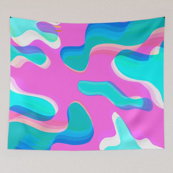 Item preview, Multicolor Neon Pink, Turquoise, Blue and Pink Bubbly Pattern Design designed and sold by theprintedclub.