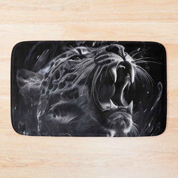 Item preview, Black White Big Cat Realistic Expressionist Leopard Painting  designed and sold by Jozzabazza.