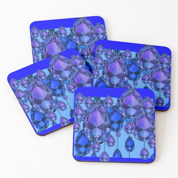 Item preview, BLUE-PURPLE GEMS PATTERN BLUE ART designed and sold by sharlesart.