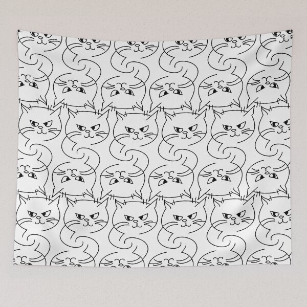 Item preview, Cat Line Art Pattern designed and sold by mrtraz.
