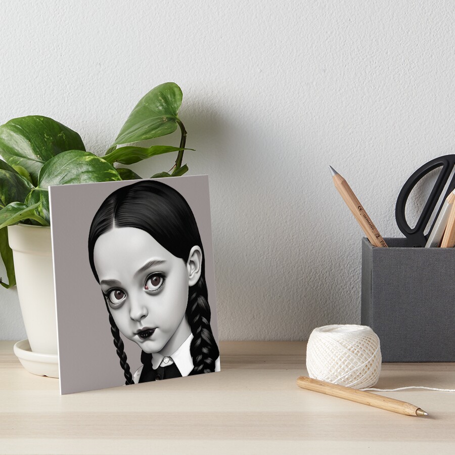  Wednesday Addams Portrait Art Board Print For Sale By Bits X Pieces 